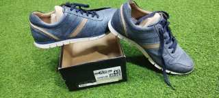 Zapatos caballero azul y beige