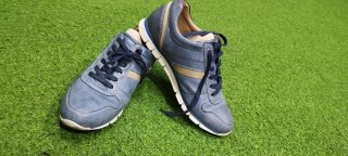 Zapatos caballero azul y beige