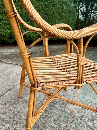 6 poltrone in rattan marrone