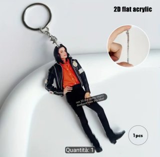 Portachiavi Michael Jackson 2D acrilico