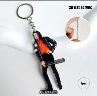 Portachiavi Michael Jackson 2D acrilico