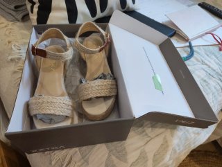 Sandalias Cuña ÉTika Beige/Marrón Nuevas
