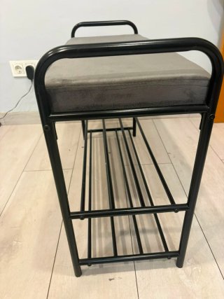 Zapatero con asiento gris