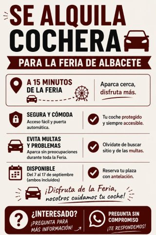 Alquiler plaza de garaje Feria de Albacete