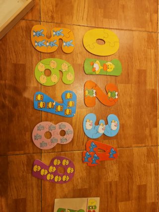 Puzzle números madera infantil