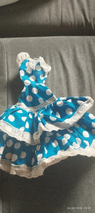 Vestido Muñeca Flamenca Lunares Azul