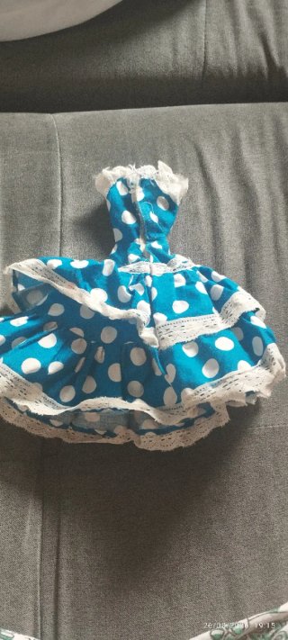 Vestido Muñeca Flamenca Lunares Azul