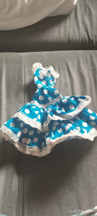 Vestido Muñeca Flamenca Lunares Azul