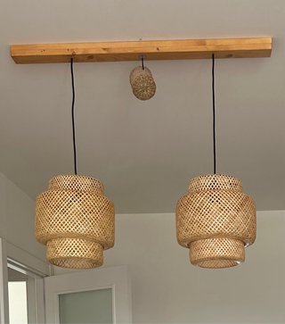 2 Lámparas Bambú Colgantes