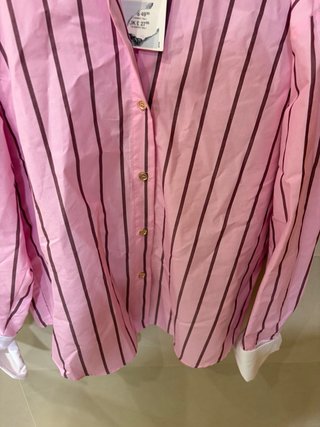 Camisa Zara rayas rosa M