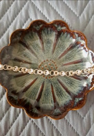 Pulsera anillas oro hecha a mano