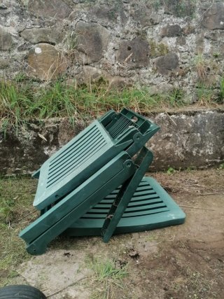 Hamaca plegable de plástico verde