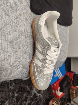Adidas Samba Mujer Plata Brillante