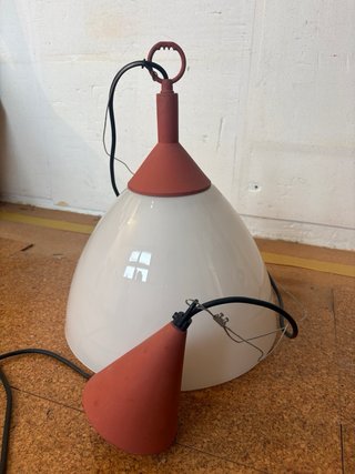 Lámpara Techo Vintage Opalina Blanca Mid Century