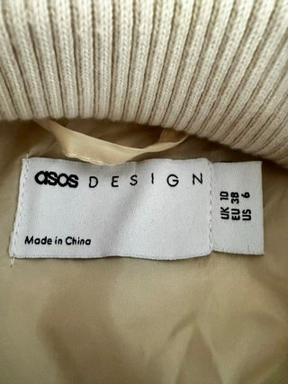 Chaqueta Bomber ASOS Algodón Beige. M oversize
