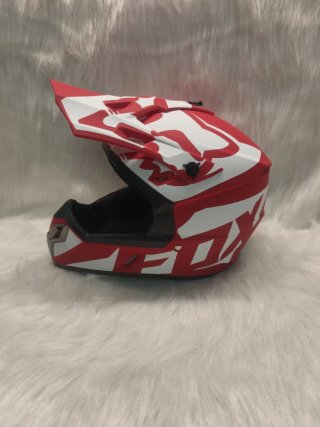 Casco Moto Cross Rojo/Blanco Talla S