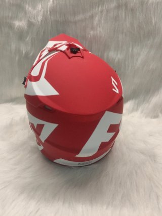Casco Moto Cross Rojo/Blanco Talla S