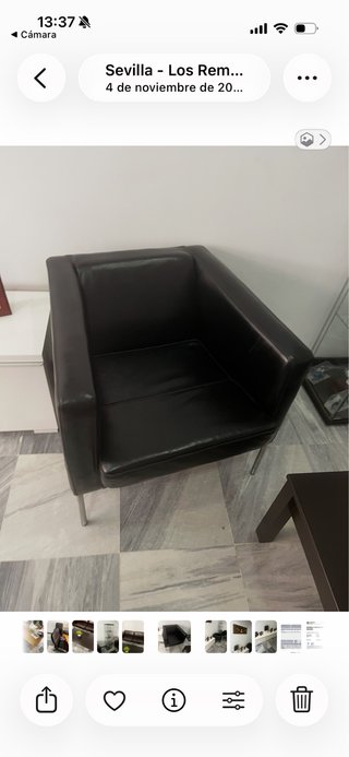 Sillón negro de piel