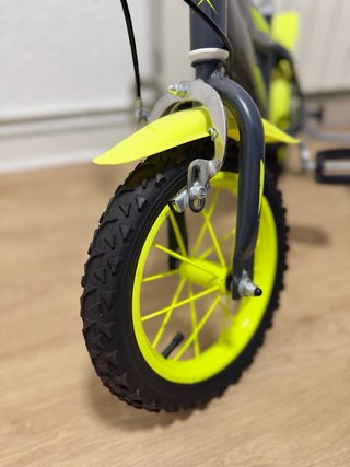 Bicicleta infantil gris y verde 14 pulgadas