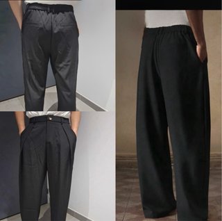 Pantalones anchos de vestir para hombre.