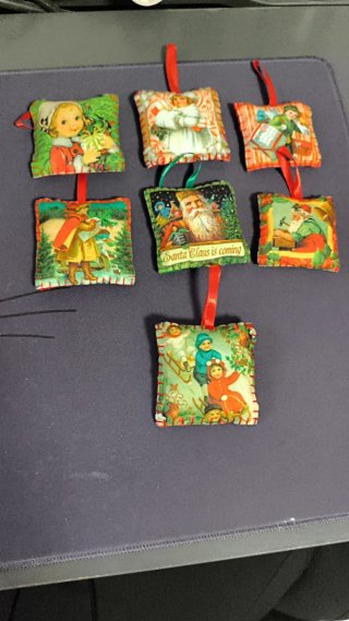 7 adornos cuadrados de Navidad