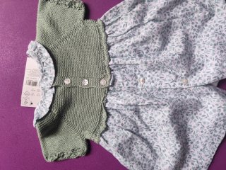 Vestido bebé 3-6 meses tejido y estampado