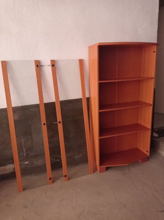 Vitrina madera 2 puertas cristal