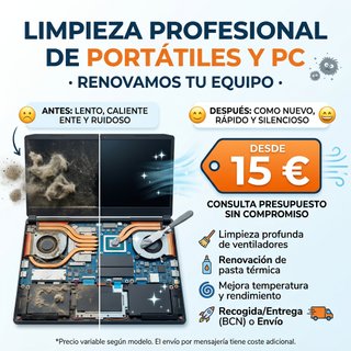 Limpieza profesional de portátiles y PCs