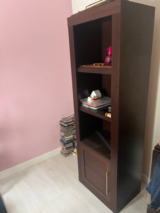 Mueble TV y armario de salón madera oscura