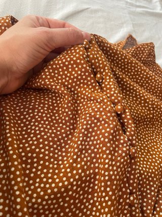Falda mini fluida estampada topos S-M