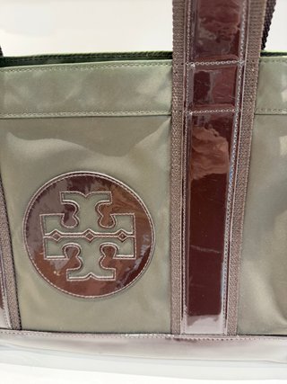 Bolso Tory Burch Cabas Marrón y Verde