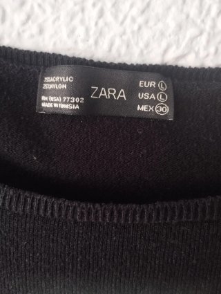 Jersey Zara Negro Talla L
