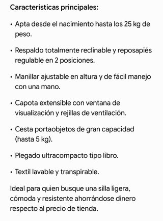 Silla de paseo Babyhome Vida
