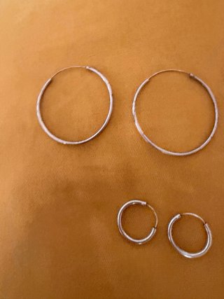 Pendientes de aro plata de ley - Varios tamaños