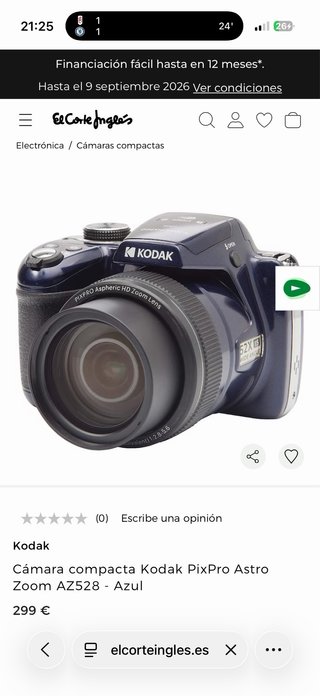 Fotocamera Kodak PixPro AZ528 con lente zoom