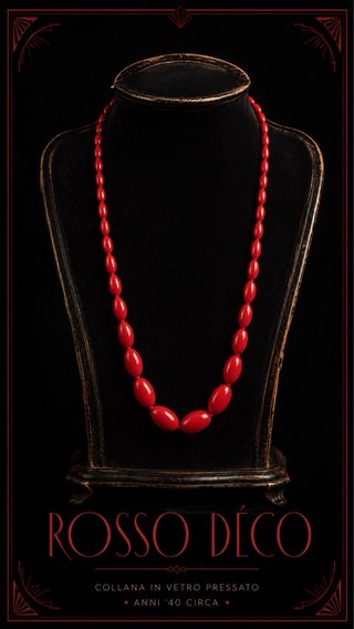 Collana Art Déco Vetro USA Anni '40 antica