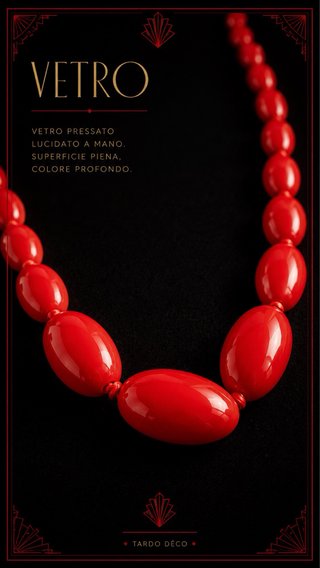 Collana Art Déco Vetro USA Anni '40 antica