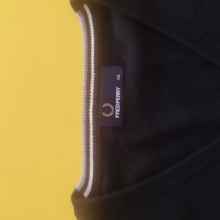 Jersey Fred Perry Pico Negro Merino y Algodón XXL