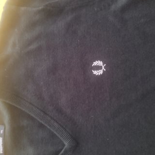 Jersey Fred Perry Pico Negro Merino y Algodón XXL