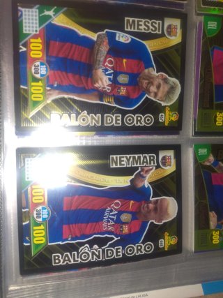 2 Cromos Balón de Oro 2016-17 Messi Neymar
