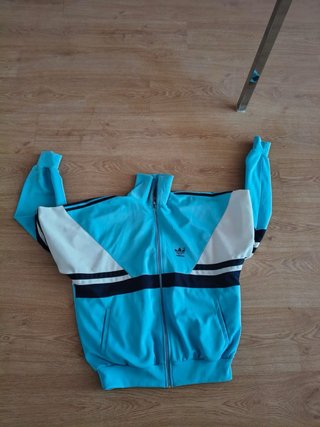 Chaqueta Adidas Vintage Azul y Blanca