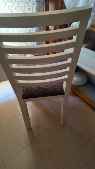 Juego de 6 sillas de comedor blancas