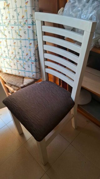 Juego de 6 sillas de comedor blancas