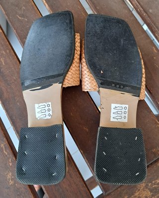 Sandali Ancilla Pelle Intrecciata Beige Tg 38