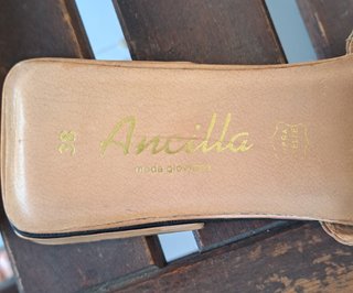 Sandali Ancilla Pelle Intrecciata Beige Tg 38