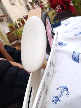Bicicleta infantil madera estrellas rosa