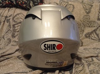 Casco Moto Plateado con Visera
