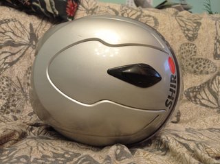 Casco Moto Plateado con Visera