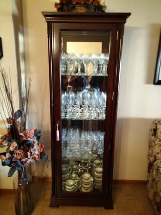 Vitrina de madera y cristal