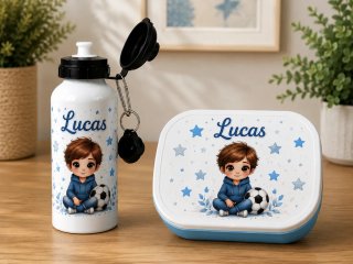 Botella y fiambrera  personalizadas